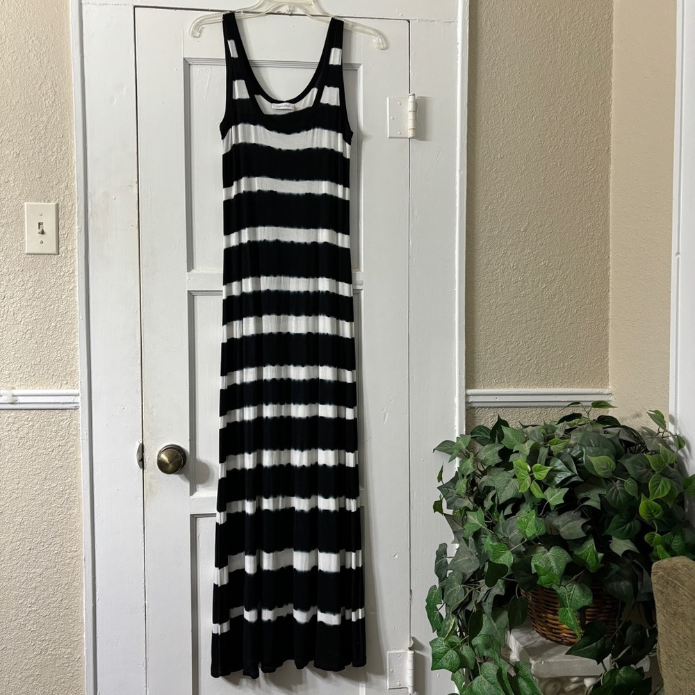 Calvin Klein Maxi Tie Dye Striped Dress